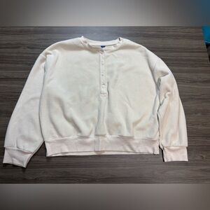 Old Navy Cream Fleece Sweater Size Medium
